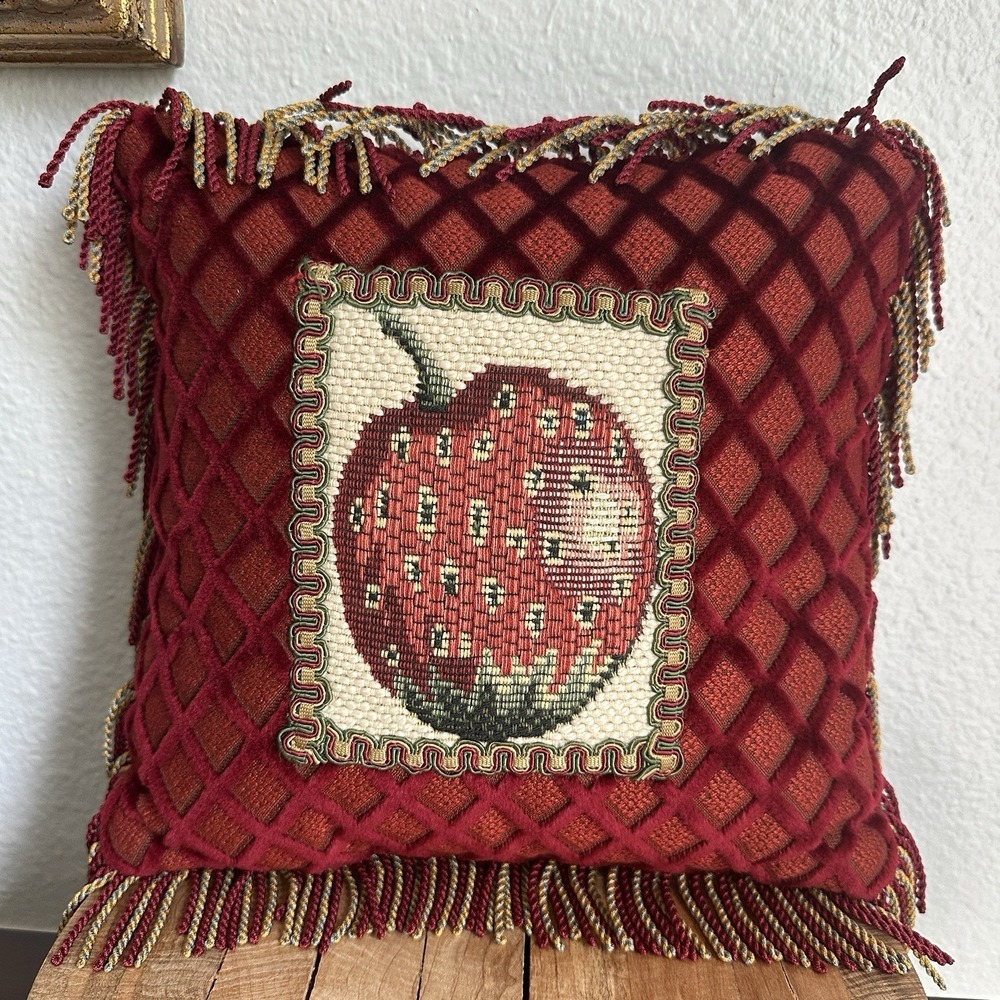 Sweet Dreams‎ Inc Neiman Marcus Pillow 10x10 inch Strawberry Tapestry Decorative